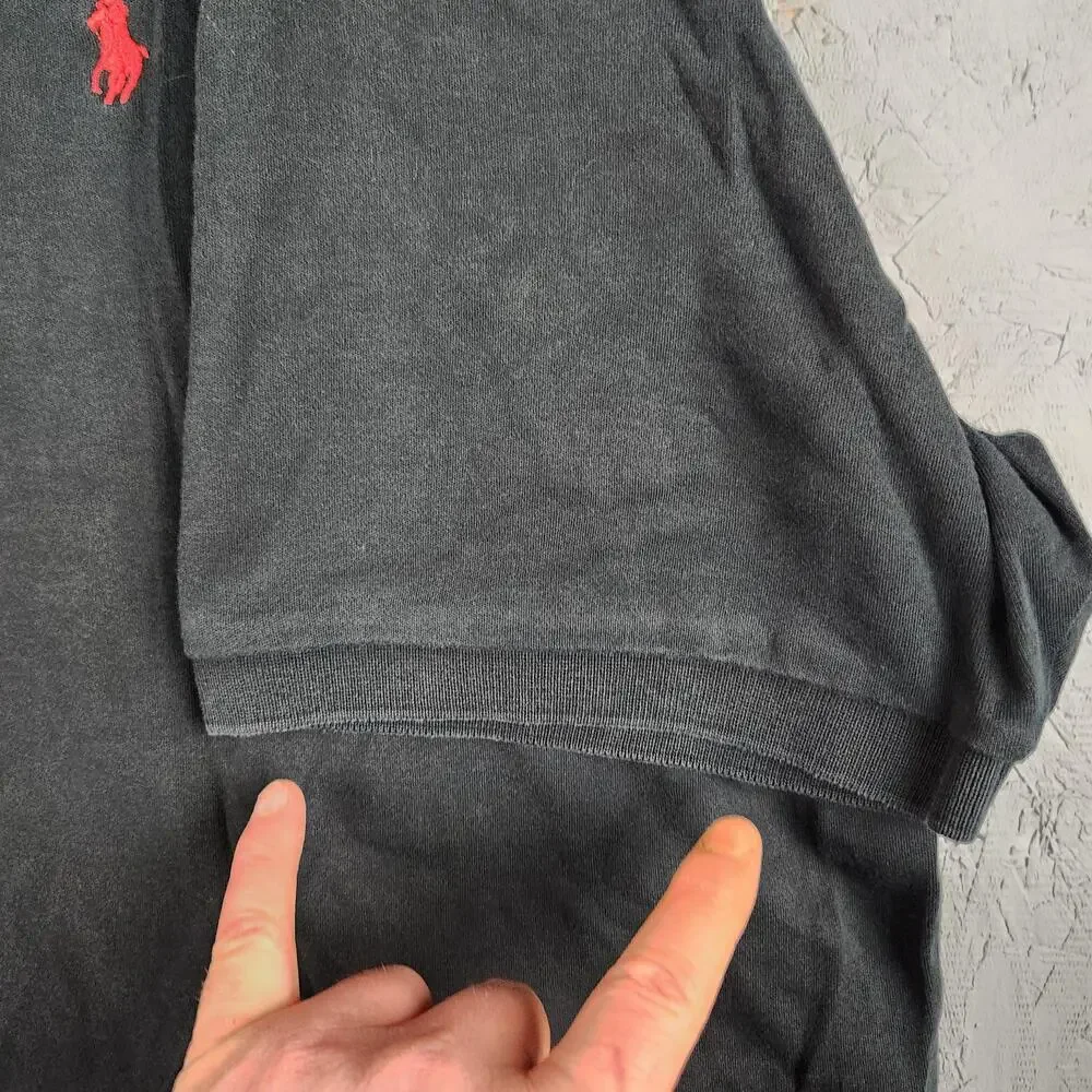 Polo Ralph Lauren Polo Shirt Mens 2XB Big Black Red Small Pony Logo Short Sleeve